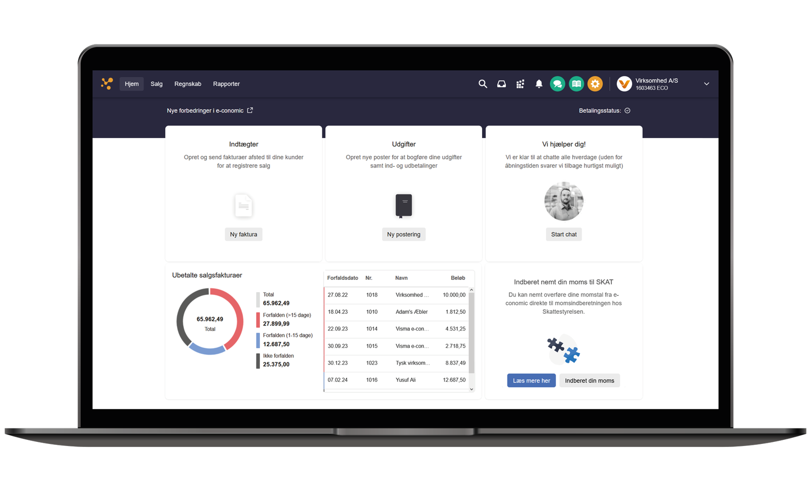 Integrerad med e-conomic för enkel bokföring